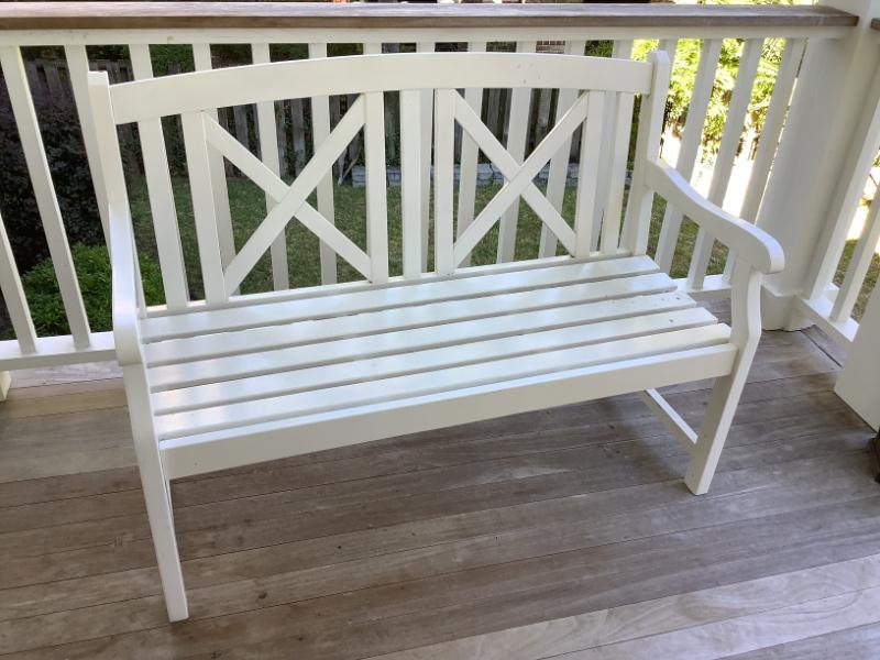 Sale Photo Thumbnail #51: $199 white bench 36"H 48"L 20"depth 