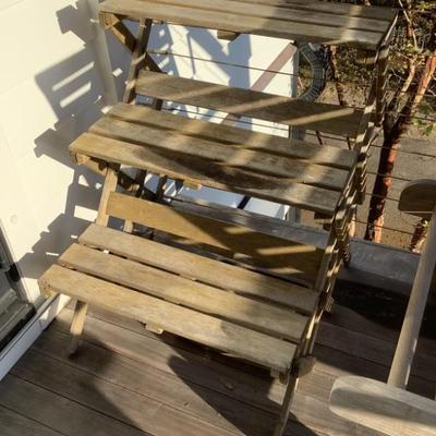 $39 teak 3-tier plant stand 30"H 24"W 24"depth