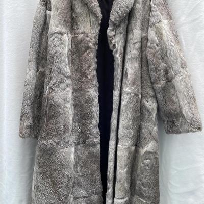 Women’s Rabbit Fur Long Coat, Vintage Size 12