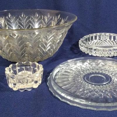 Assorted Cut Crystal & Glass Items 4 Pc.