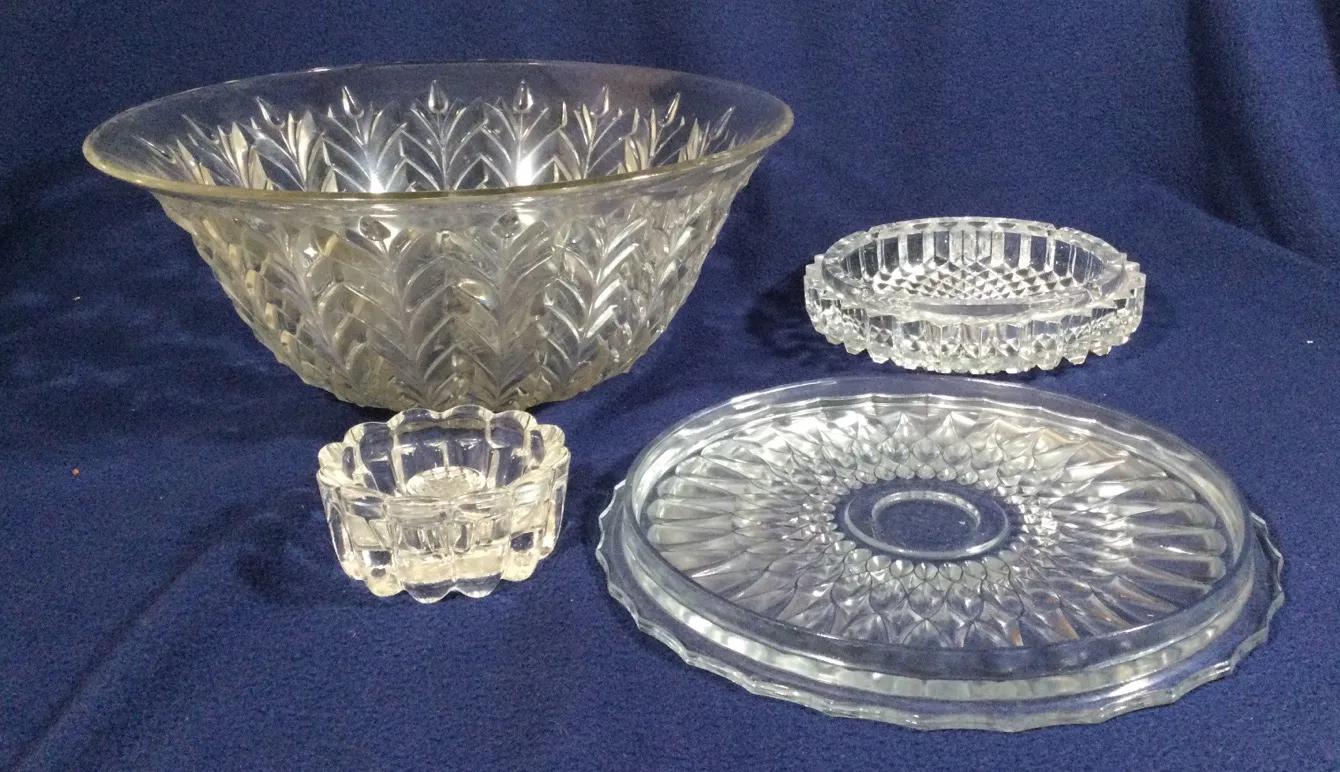 Assorted Cut Crystal & Glass Items 4 Pc.