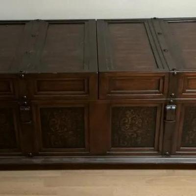 Wooden Coffee Table Storage Trunk