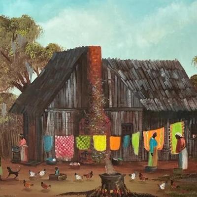 Laundry Day By BABS, Acrylic On Canvas Board