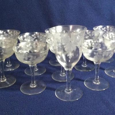 Etched Crystal Set 11pc.