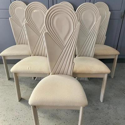 1980s Art Deco Dining Chairs, 6pcs