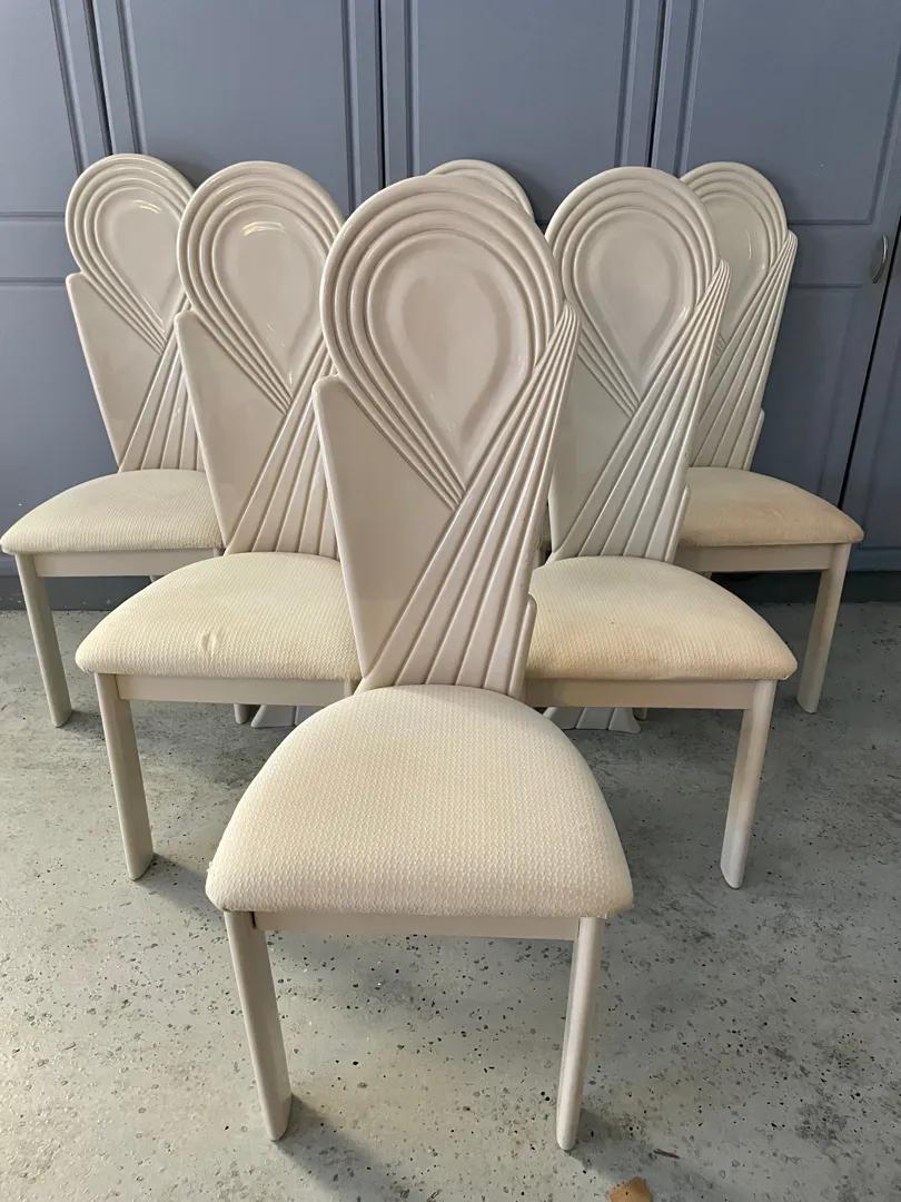 1980s Art Deco Dining Chairs, 6pcs