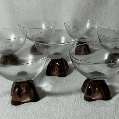 Fostoria Capri Cinnamon Crystal Cocktail Glasses, 7 Pcs