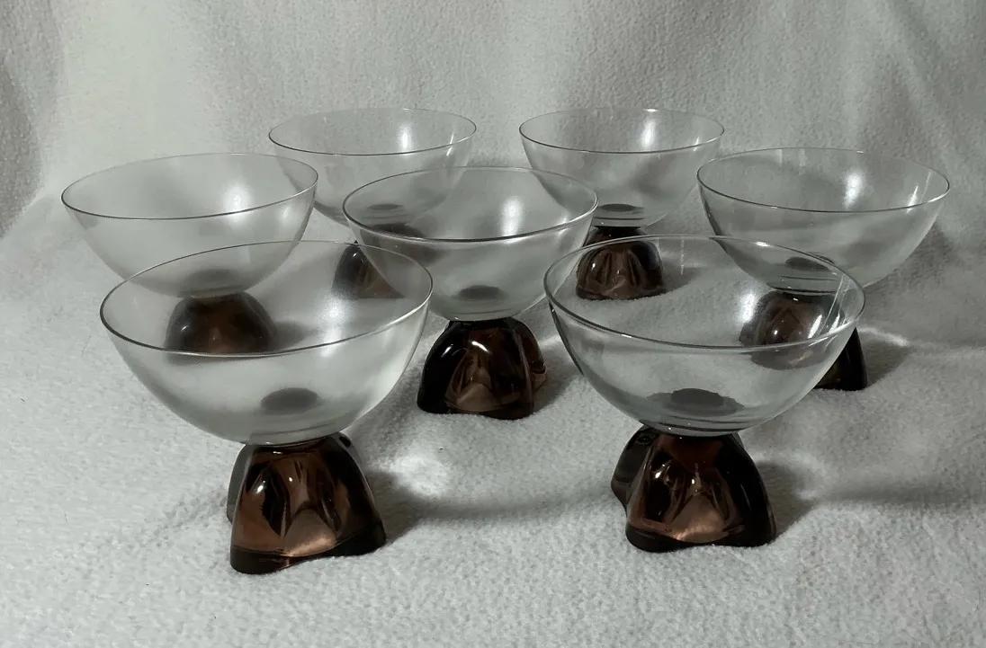 Fostoria Capri Cinnamon Crystal Cocktail Glasses, 7 Pcs