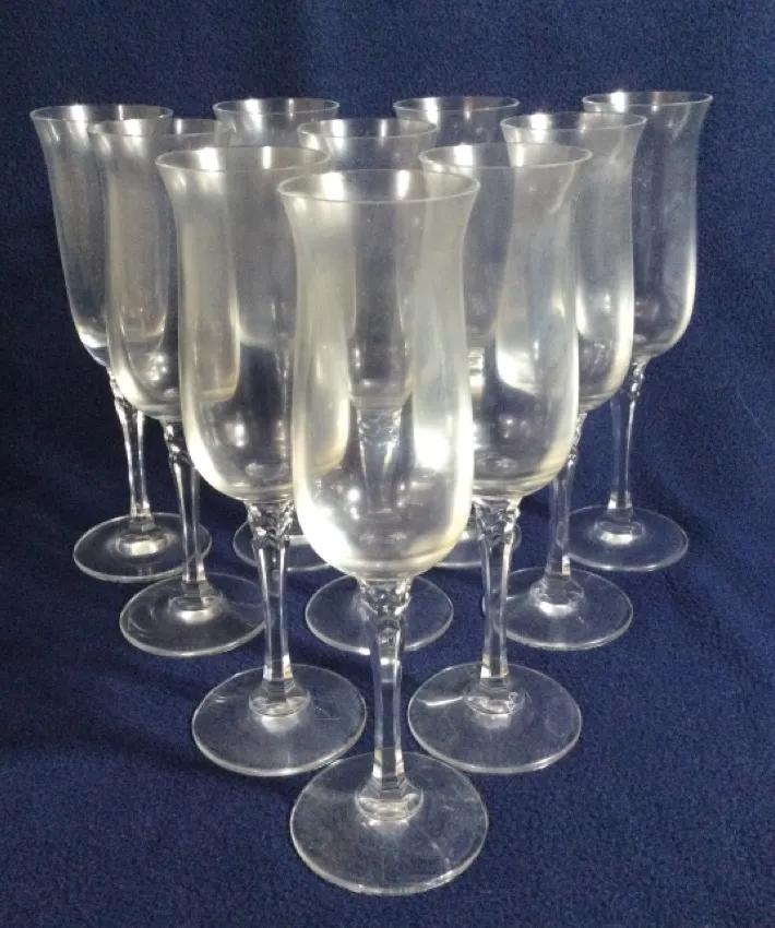 Towle Over 24% Lead Crystal Flutes 10 Pc.