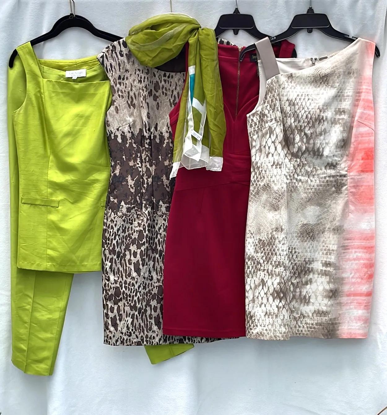 Women’s Designer Fashion Dresses, Pantsuit And Silk Scarf 