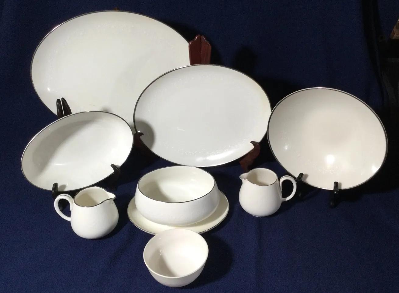 Noritake Ivory China #7527 MontBlanc Pattern Serving Pieces 8 Pc.