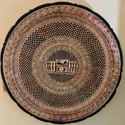 Greek Hand Painted Clay Plate With Basket Illusion By Giannis Keramik Rhodes
