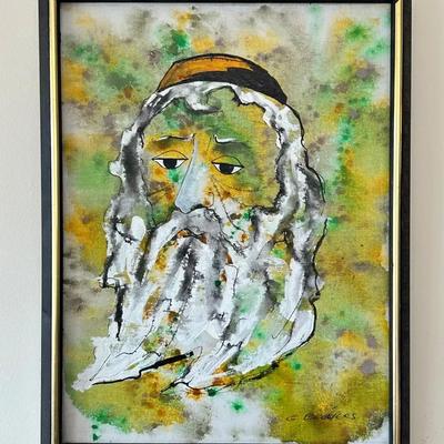 Mid Century Style Portrait Painting, Signed G. Broliers, Framed 17X13”