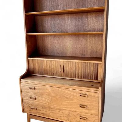 Borge Mogensen Danish Modern Teak Secretary Desk designed by Johannes Sorth - 39X17X71”