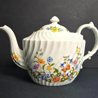 Aynsley Cottage Garden Bone China Teapot, Pattern Discontinued