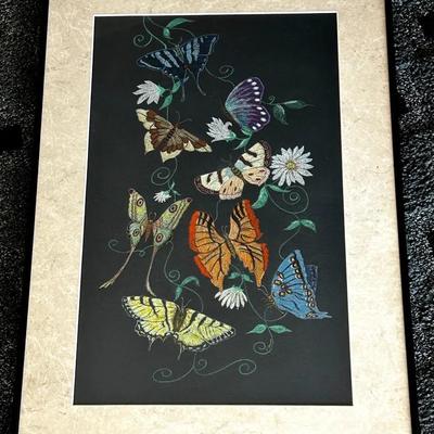 Becky Dietrich Original Colored Pencil Butterfly Drawing, Framed Artwork - 27x18.5”
