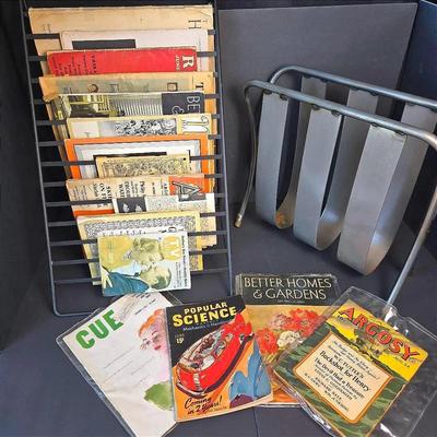 Vintage Magazine Racks With Vintage Magazines 1920s-1960s