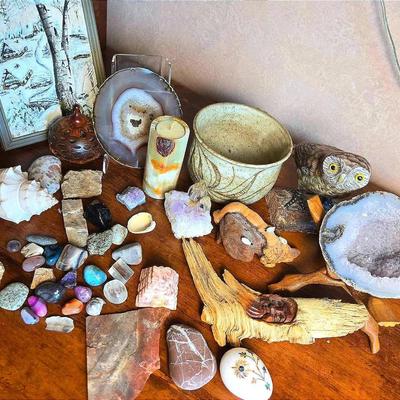 Crystals, Stones & Nature-Inspired Decor; Bark Painting 9x7"