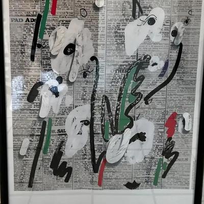 Museum of Modern Art "The Forever Now" 2014-2015 Exhibition Poster, Art by Laura Owens, Framed 29x23