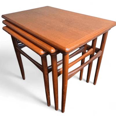 Mid Century Wood Nesting Tables - 16x16x18 - 24x16x19"