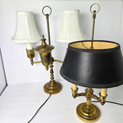 Bouliotte Style Table Lamp & Brass Student Lamp 18-19” Tall