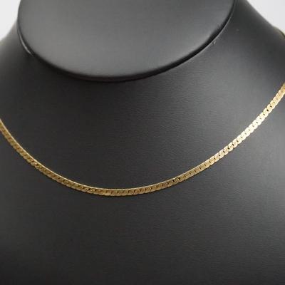 14K Gold 2.3mm Herringbone Chain Necklace - 15.5"