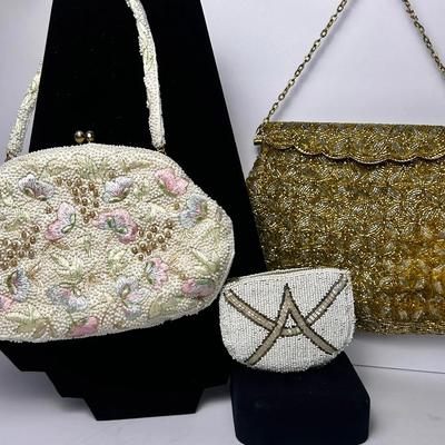 Vintage Magid & More Beaded Bags (2) & Coin Wallet (1) 