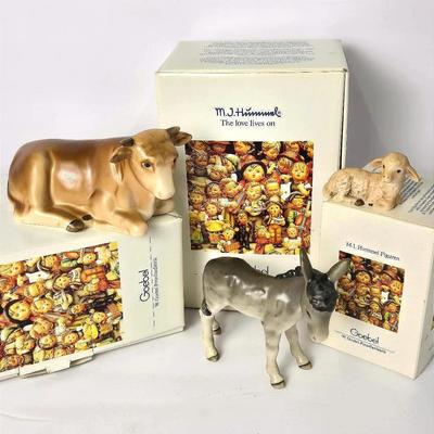 Hummel Nativity Animal Figurines With Original Boxes 