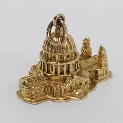 9K Gold St. Paul Cathedral London Charm - .75" Long