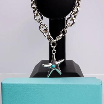 Authenticated Tiffany & Co Sterling Silver Starfish Charm Bracelet- 7"