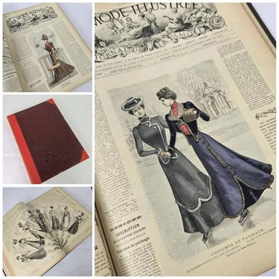 Antique “La Mode Illustree” 1899 19th Century Bound French Fashion Magazines