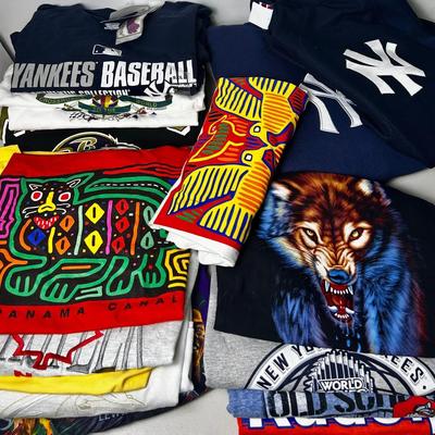 Vintage & Contemporary Sports & Graphic T-shirts & More - Various Sizes