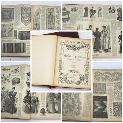 Antique “La Mode Illustree” 1894 19th Century Bound French Fashion Magazines
