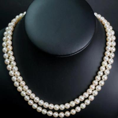14K Gold Clasped Cultured Pearl Necklaces (2) - 16.5" & 18"