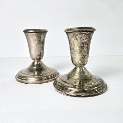 Weighted Sterling Silver Candleholders - Garden Silversmiths