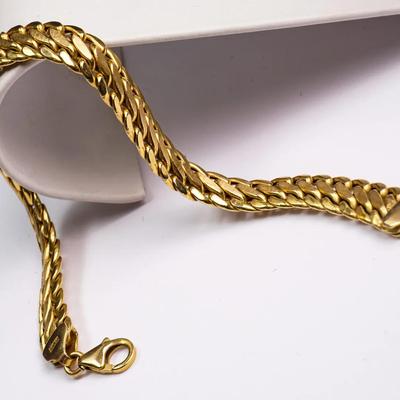14K Gold 7.7mm Chain Link Bracelet - 7"
