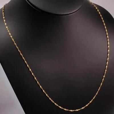 14K Gold Twist Chain Necklace- 23"