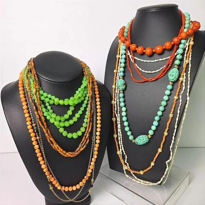 Stabilized Turquoise, Coral & Coral-Look Necklaces, Rice Pearl Necklaces & More