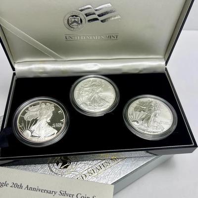99.9% Silver American Eagle Silver Coin 20th Anniversary Proof Set, 1986 - 1 Of 2