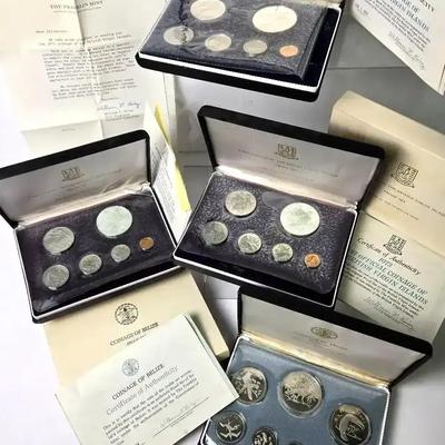 1973 British Virgin Islands & Belize Proof Sets With Sterling Silver Coins (3) - Franklin Mint