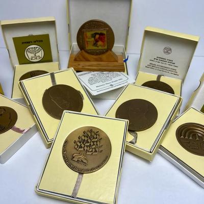 Vintage Bronze Israel State Medals (8) - 2 Of 2