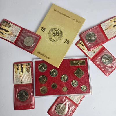 Soviet 1974 Coins Of The USSR Proof Set Leningrad Mint Plus Commemorative Rubles  