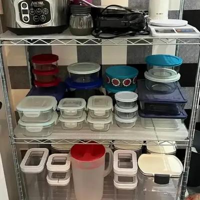 Cooking Essentials Collection Featuring Aroma Multicooker, Glass Storage, and Pyrex Dishes