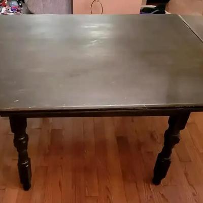 1930s Dark Hardwood Drop-Leaf Dining Table