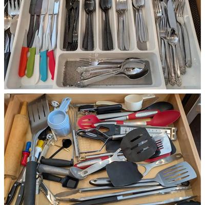 Complete Kitchen Drawer Collection – Flatware, Knives, and Cooking Utensils
