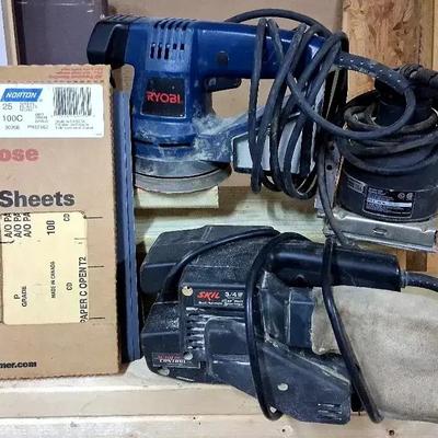 Ryobi, Skil & Porter-Cable Power Sanders with Sandpaper Sheets