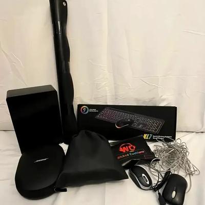 Gamer Accessories Collection – LED Keyboard, Bose & Prohear Headphones, Razer Mamba Mouse, and More