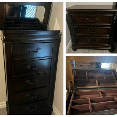 Wooden Jewelry Armoire and Liberty Furniture Side Table