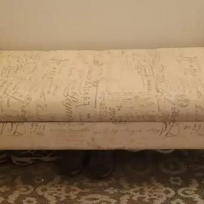 French Script Upholstered Bench