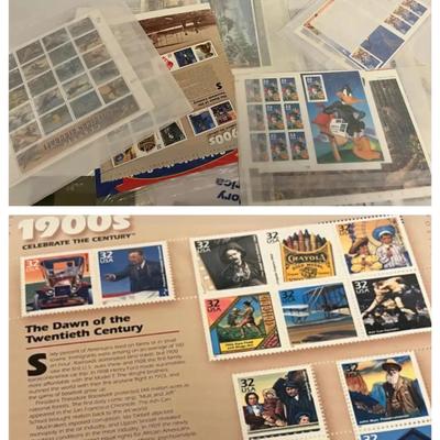 Stamp Collection Featuring Looney Tunes & Americana Themes